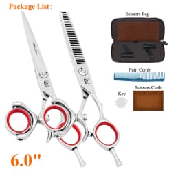 360 Degree Hair Scissors Set Japan Steel 5.5" 6.0" Salon Barber Cutting Thinning Shears Hairdressing Scissor High Quality A0118A