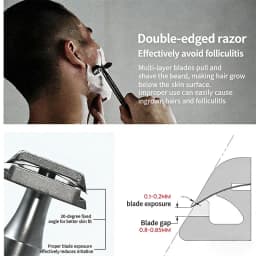 316 Stainless Steel Double Edge Safety Razor for Men with 5 Blades - Eco-Friendly Long-Lasting Shaving Tool