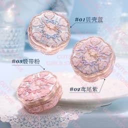 Flower Knows Bunny Garden All-in-One Makeup Set:New Pink Shoulder Bag Cushion Eyeshadow Palette, Lip Gloss, Blush, Cosmetic Kit