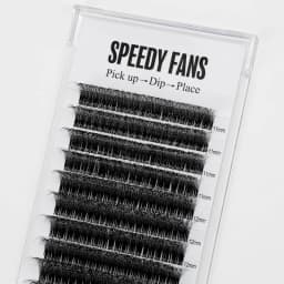 SENSE LASHES 10D Speedy Promade Fans Ultra Matte Black 12 Rows 960 Fans Pointy Base Premade Volume Fans Eyelash Extensions