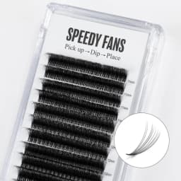 SENSE LASHES 10D Speedy Promade Fans Ultra Matte Black 12 Rows 960 Fans Pointy Base Premade Volume Fans Eyelash Extensions