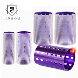 6pcs/set Ceramic Thermal Hair Rollers Nylon Hook & Loop Aluminium Core Light Weight Self Grip Irons Hairdryer Hot Curl 90mm 1951