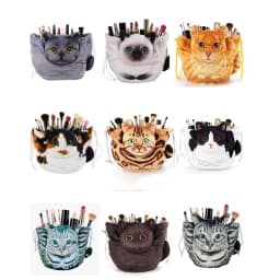 3D Realistic Cute Cat Makeup Bag Large Capacity Travel Pouch Drawstring Toiletry Organizer For Women Teens Gift For Christmas