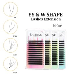 LASHINE YY 3D/4D/5D/6D Mixed 10 Cases/Lot Set Premade Volume Fans Soft Korean PBT Easy Fan C/D/M Curl Mixed Length
