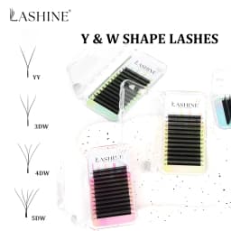 LASHINE YY 3D/4D/5D/6D Mixed 10 Cases/Lot Set Premade Volume Fans Soft Korean PBT Easy Fan C/D/M Curl Mixed Length