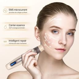 H5 Hydra Pen Derma Microneedle Pen 4-Pole EMS Microcurrent Mesotherapy - With 30 Pcs Automatic Serum Needles Gifts