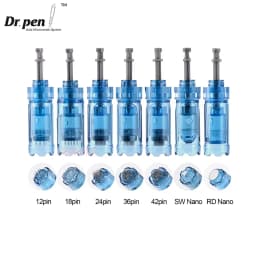 50/100pcs Bayonet Cartridge Needle for Dr Pen M8S /A8S/ A9/ A11 Derma Pen Replacement Tip 12 24 36 42 Round Nano