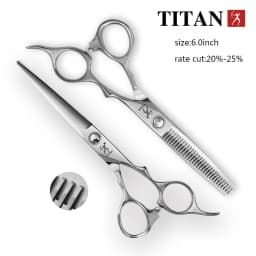 Titan Professional Hairdressing Scissors Hairdresser's 6.0 Inch VG10 Stainless Steel Cut Thinning Barber Tool