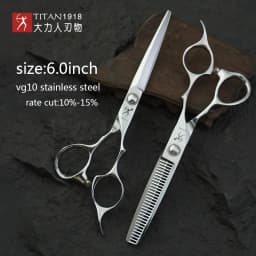 Titan Professional Hairdressing Scissors Hairdresser's 6.0 Inch VG10 Stainless Steel Cut Thinning Barber Tool