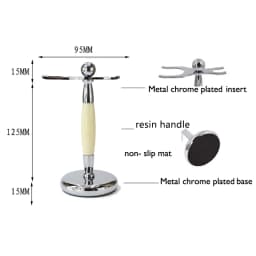 Dscosmetic White Metal Shaving Brush Stand Safety Razor Holder