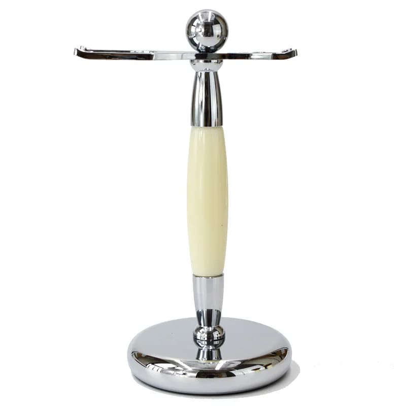 Dscosmetic White Metal Shaving Brush Stand Safety Razor Holder