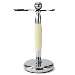 Dscosmetic White Metal Shaving Brush Stand Safety Razor Holder