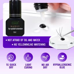 Wholesale 5PCS UV GLUE Adhesive Eyelash Extensions 6ml Black UV Eyelash Glue Fast Drying Strong Long Lasting False Lash Supplies