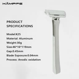 KAMPFE Vintage CNC Aluminum Half DE Blade Razor Single Edge Manual Shaving Classic Metal ShaverSmooth Shave Gift for man