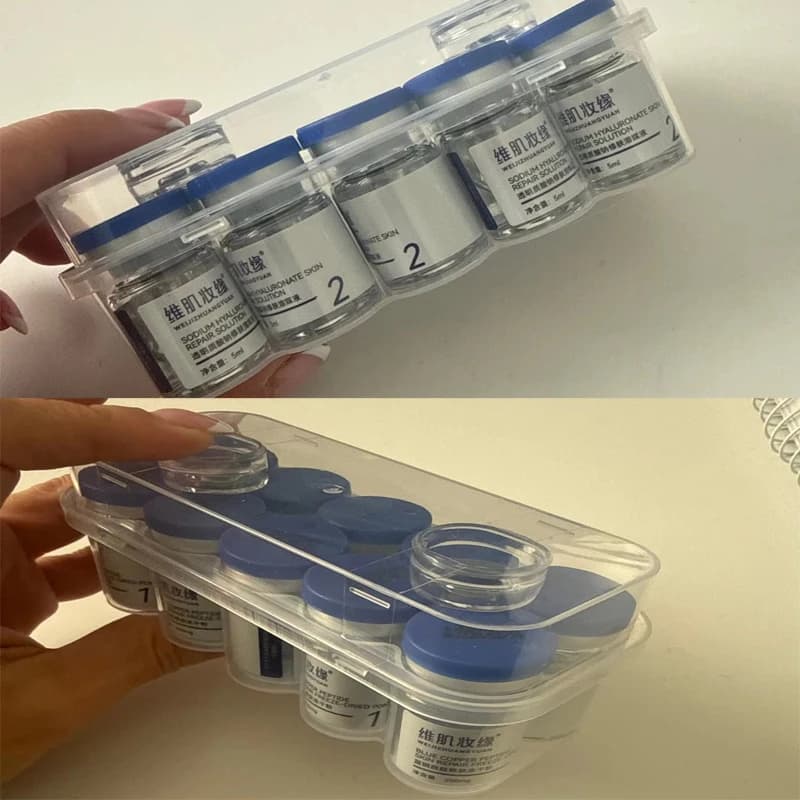 GHK-Cu 99% Blue Copper Peptide Freeze-Dried Powder 60/200mg Anti Wrinkle Plump Firm Skin Fade Lines Repair Barrier Set