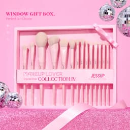 Jessup Pink Makeup Brushes Set 14Pcs Make up Brushes Vegan Foundation Blush Eyeshadow Powder Blending Brush with Gift Box,T495-G