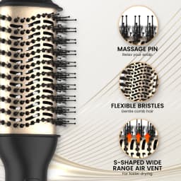 LISAPRO One-Step Hot Air Brush&Volumizer PLUS 2.0 Hair Dryer and Hair Styler New Black Golden Hair Curler Brush