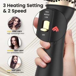 LISAPRO One-Step Hot Air Brush&Volumizer PLUS 2.0 Hair Dryer and Hair Styler New Black Golden Hair Curler Brush