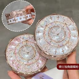 Flower Knows Knight Unicorn Cloud Powder Strawberry Cupid Pressed Powder Matte Soft Focus Oil Control Holding Powder