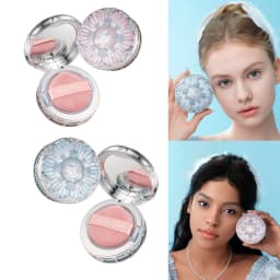 Flower Knows Knight Unicorn Cloud Powder Strawberry Cupid Pressed Powder Matte Soft Focus Oil Control Holding Powder