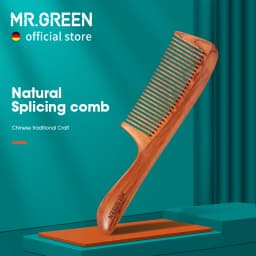 MR.GREEN Natural Wood Comb Splicing Structure Hair Comb Fine Tooth Brush Anti-Static Hairdressing Hair Scalp Massage Tools Gift