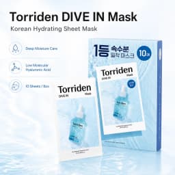 Torriden DIVE-IN Hyaluronic Acid Facial Sheet Masks 10pcs,Thin & Skin-Fit,Deep Hydration,Weekly Treatment,K-Beauty,Korean Makeup