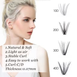 Wendy Lashes 10/20pcs/Lot Cluster lashes 3 Rows 10D/20D/30D/40D Bundles Natural Style Individual Eyelashes Handmade Supplier