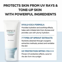 SKIN1004 Madagascar Centella Hyalu-Cica Water-Fit Sun Serum SPF50+ PA++++,Gentle,Outdoor High Protection,K-Beauty,Korean Makeup