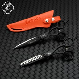 HISADA Hairdressing Scissors Black Suit 6.0 6.5 7.0 Advanced Black Coating Scissors, VG10 Steel Professional Hairdressing Scisso