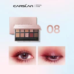 Carslan 10 Colors Silky Twinkle Comprehensive Eyeshadow Palette Nude Warm Natural Matte Glitter Pearly Eye Shadow Women Makeup