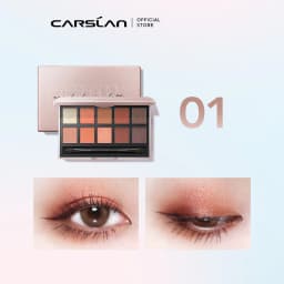 Carslan 10 Colors Silky Twinkle Comprehensive Eyeshadow Palette Nude Warm Natural Matte Glitter Pearly Eye Shadow Women Makeup
