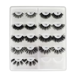Free Shipping 10Pairs/Pack Fluffy Wispy Natural Strip Lashes With Spikes Wholesale in Bulk Faux Mink Lashes Supplies
