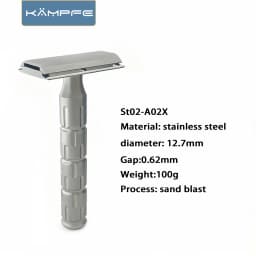 Kampfe Traditional Safety Razor Sandblast Stainless Steel Safety Razor Mild Smooth Shave for Men