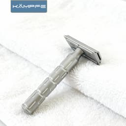 Kampfe Traditional Safety Razor Sandblast Stainless Steel Safety Razor Mild Smooth Shave for Men