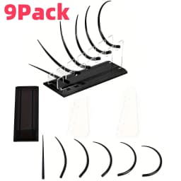 9Pack Eyelash Extension Display Stand Holder Salon Lash Curl Demonstration Model Rack Professional Makeup Training Beauty Tools