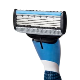 QShave Blue Series Blade Men Manual Shaving Razor Refill X5 Blade Plus 1 Trimmer Blade, 12 Cartridges (Only Blades No Handle)