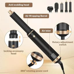 1000W Hair Dryer 5 in 1 Electric Comb Negative Ion Straightener Comb Curling Iron Detachable Multifunctional Heating Brush Hair Dryer