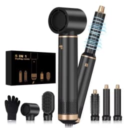 1000W Hair Dryer 5 in 1 Electric Comb Negative Ion Straightener Comb Curling Iron Detachable Multifunctional Heating Brush Hair Dryer