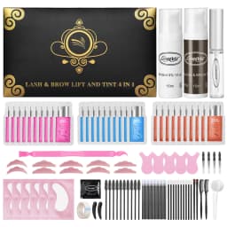 Lomansa 4 In 1 Lash Lift And Tint Kit Instant Fuller Eyelash Lift Brow Lamination Kit Fast Brow Tint and Voluminous Makeup Tools
