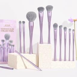 Jessup Makeup Brushes Set 4/6/7/10/14/15pcs Foundation MakeUp Brush,Face Eyeshadow Blending Highlighting Concealer,Luxury Purple