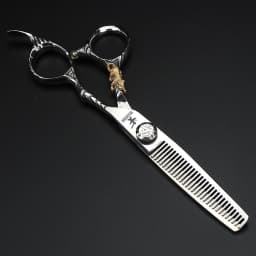 XUANFENG 6 Inch Professional Hair Scissors Japanese 440C Personalized Barber Cutting and Thinning Scissors Set