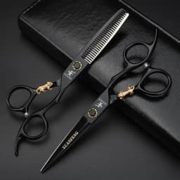 XUANFENG 6 Inch Professional Hair Scissors Japanese 440C Personalized Barber Cutting and Thinning Scissors Set