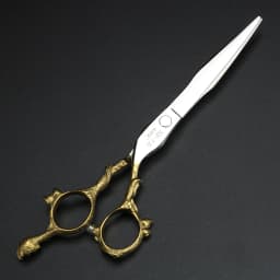 7 Inch Golden Monkey Hair Scissors Japan 440C Steel Cutting Scissors Color Diamond Screws
