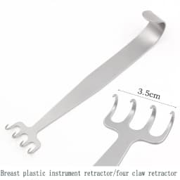 Stainless Steel Breast Plastic Retractor Double Head Four Claw Blunt Rake Retractor Breast Augmentation Instrument Tool