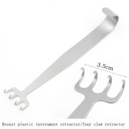 Stainless Steel Breast Plastic Retractor Double Head Four Claw Blunt Rake Retractor Breast Augmentation Instrument Tool