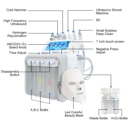 AOKO 6/7 in 1 Dermabrasion Peel Spa Facial Machine Skin Rejuvenation Hydro Dermabrasion  Aqua Deep Cleaning Skin Care Device