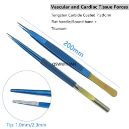 Vascular Forces Cardiac Tissue Forceps Titanium Cardiac Dissecting Forceps Flat handle Round handle Micro surgical instrument