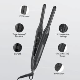 Hair Straightener Curler Professional Ceramic Coating Thinnest Plate Pencil Flat Irons For Short Hair Men's Beard Styler