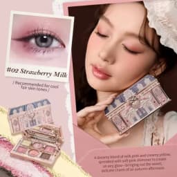 Flower Knows Strawberry Rococo Eyeshadow Pressed Glitter 5 Color Eye Shadow Creamy Texture Natural Bronze Cosmetic Eye Shadows