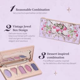Flower Knows Strawberry Rococo Eyeshadow Pressed Glitter 5 Color Eye Shadow Creamy Texture Natural Bronze Cosmetic Eye Shadows
